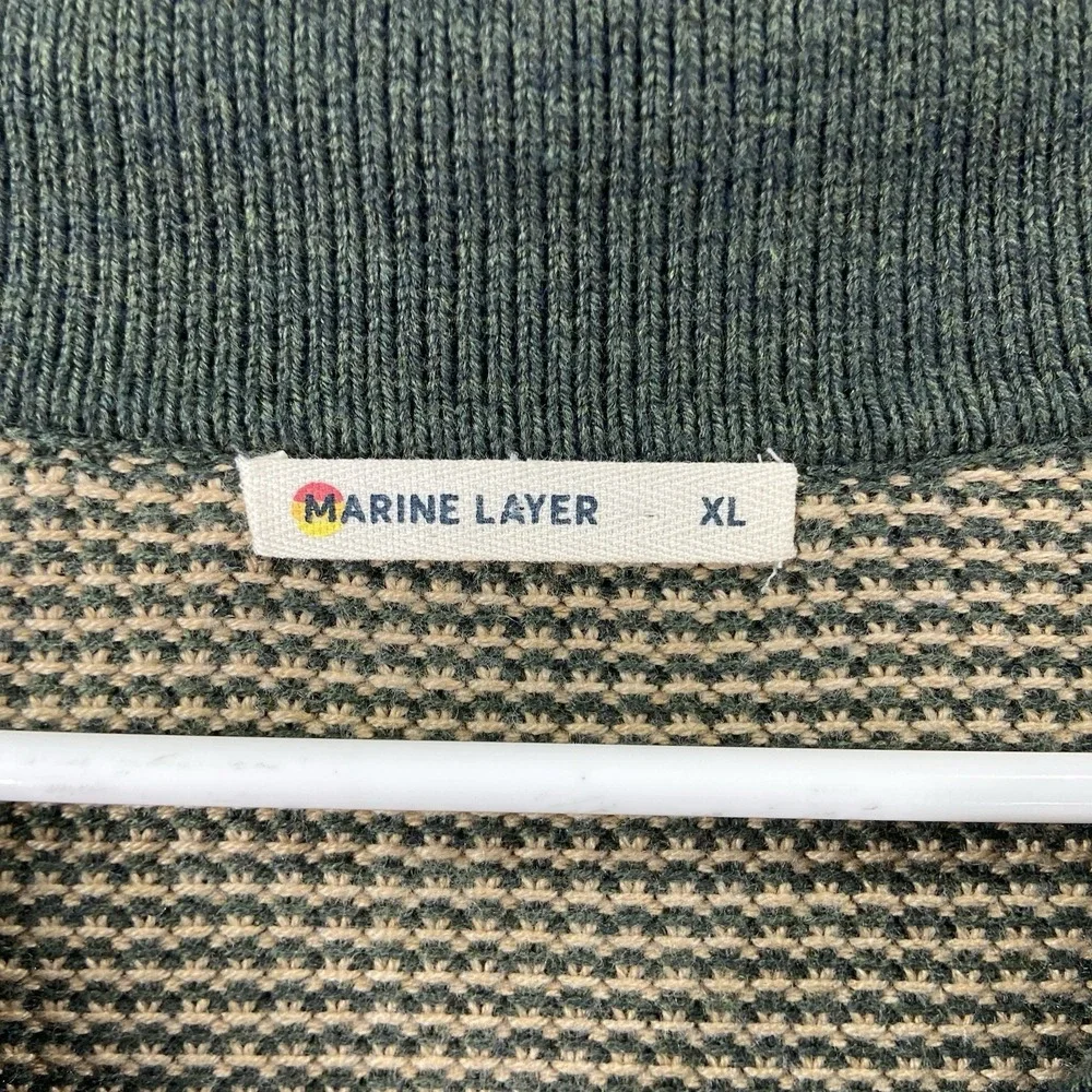 Marine Layer Sweater Polo Shirt Mens XL Liam Long Sleeve Pullover Knit Cozy